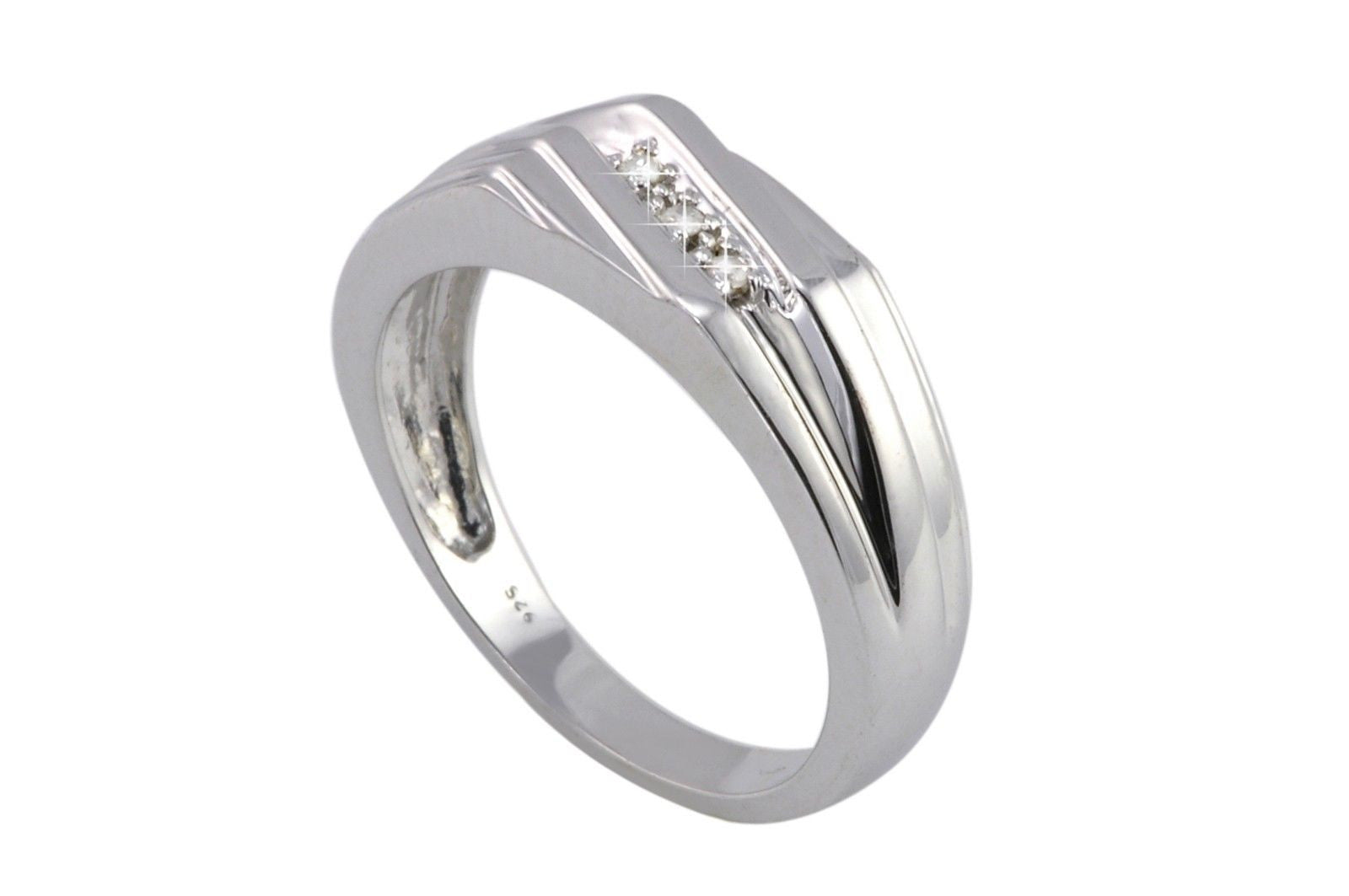Mens sterling 2025 silver diamond rings