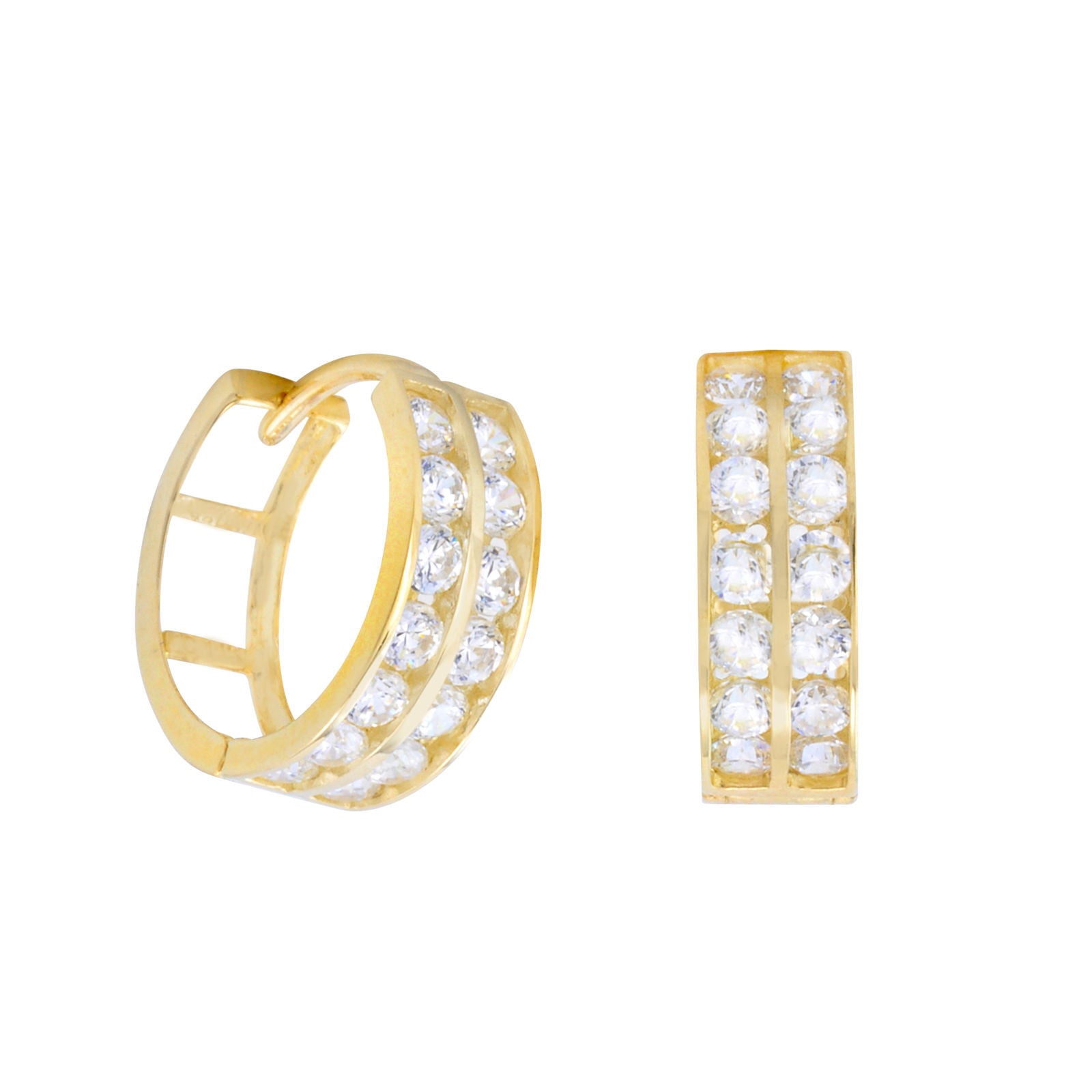 Cubic zirconia sales huggie hoop earrings