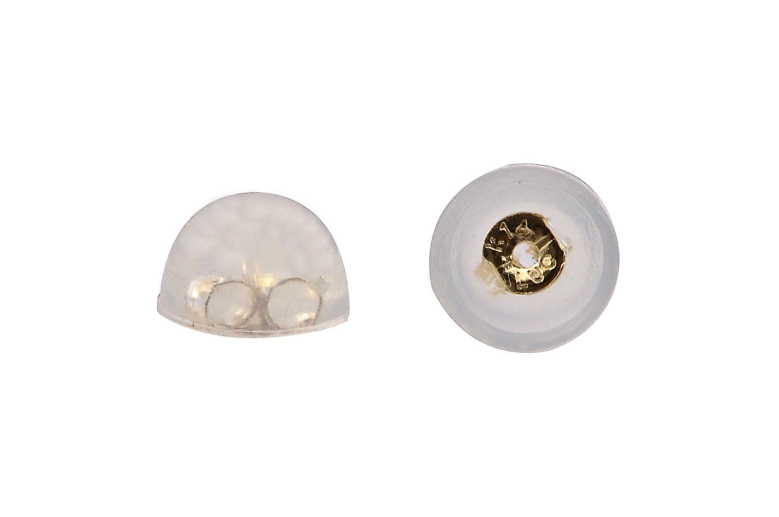 Silicone Earring Backs Clutches 14k Yellow Gold Inserts Screw back