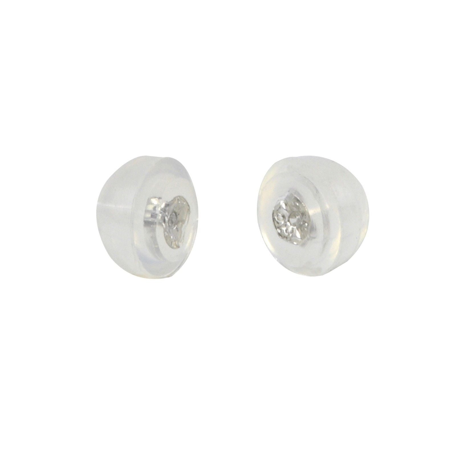 18K Gold White 6mm Silicon Earring Back for Friction Posts and Stud Earrings