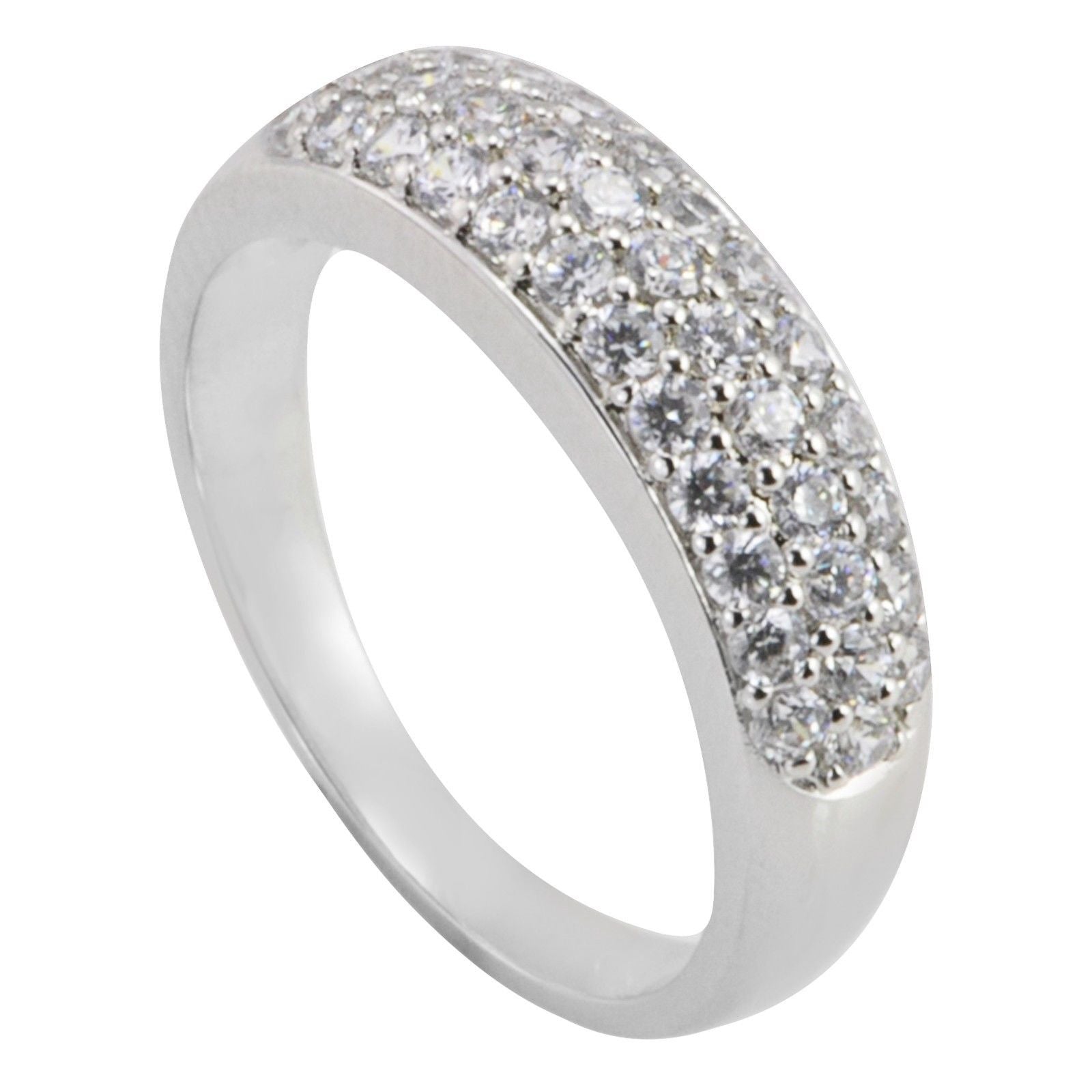 Womens CZ Ring .925 Sterling Silver Cubic Zirconia Band 6mm Wide Jewelryland
