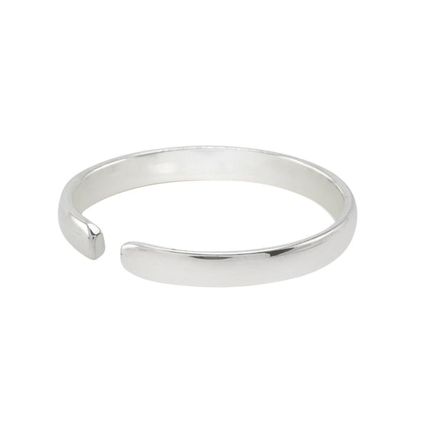Sterling Silver Toe Ring Plain 3mm Band Adjustable - Jewelryland.com