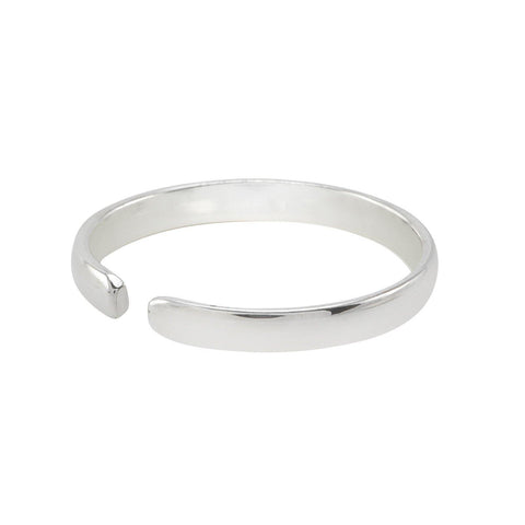 Sterling Silver Toe Ring Plain 3mm Band Adjustable - Jewelryland.com