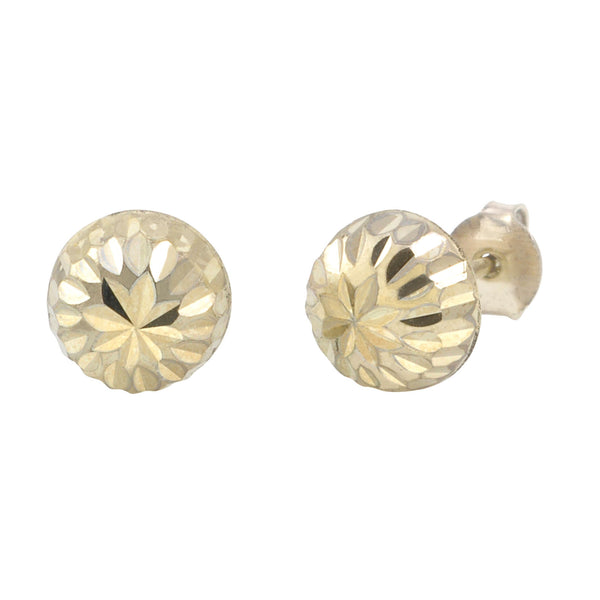 10k White Gold Half Ball Stud Earrings High Polish Laser Cut 4mm-7mm - Jewelryland.com
