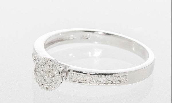 Sterling Silver .15ct Genuine Diamond Micro Pave Ring Size 7 - Jewelryland.com
