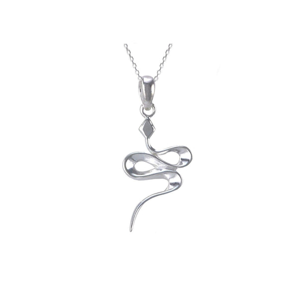 925 Sterling Silver Snake Pendant Necklace - Jewelryland.com