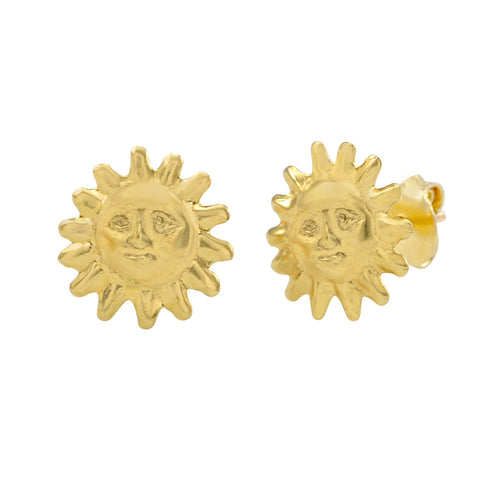 10k Yellow Gold Sun Earrings 8mm - Pushbacks - Jewelryland.com