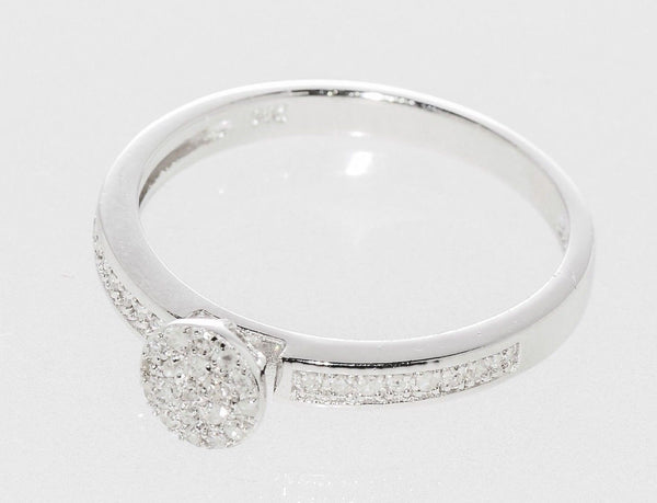 Sterling Silver .15ct Genuine Diamond Micro Pave Ring Size 7 - Jewelryland.com