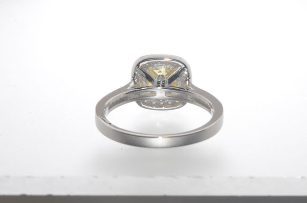 Sterling Silver 2ct Canary Yellow Princess Cut Designer Cubic Zirconia Ring - Jewelryland.com
