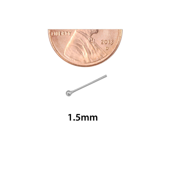 Sterling Silver Tiny Ball Nose Stud Nose Pin 1.5 mm - Jewelryland.com
