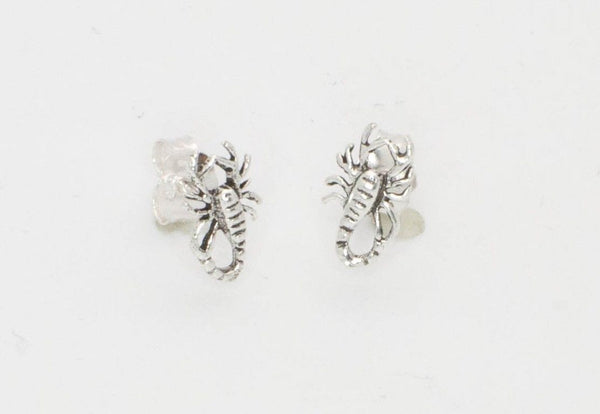 Scorpion Stud Earrings Sterling Silver 10mm - Jewelryland.com