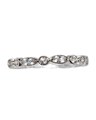 Cubic Zirconia Eternity Ring Sterling Silver 3mm Band AAA Grade CZ - Jewelryland.com