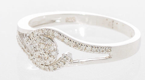 .925 Sterling Silver Open Circle Diamond Ring - .20TCW, Size 7 - Jewelryland.com