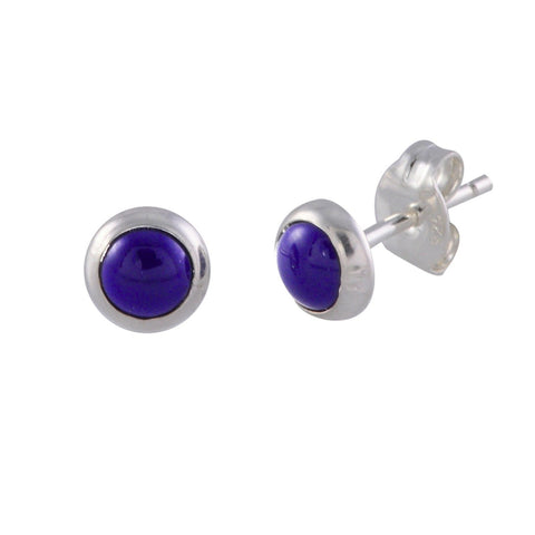Amethyst Earrings Gemstone Studs Sterling Silver 6mm Round Genuine - Jewelryland.com