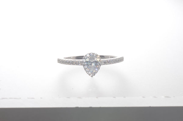 Sterling Silver Pear-Shaped CZ Ring 1ct - Jewelryland.com