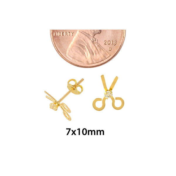 10k Yellow Gold Scissors Earrings with Pushbacks 7mm x 10mm - Jewelryland.com