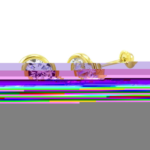 10k Yellow Gold Round White CZ Stud Earrings Screwbacks Bezel Setting 2mm-7mm - Jewelryland.com