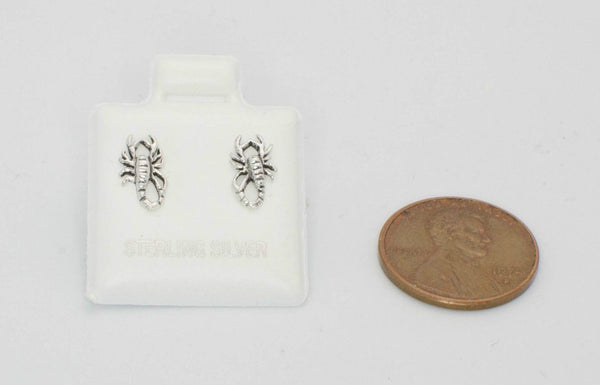 Scorpion Stud Earrings Sterling Silver 10mm - Jewelryland.com