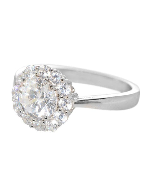 Sterling Silver 1.25ct Cubic Zirconia Engagement Ring Clear CZ - 7mm - Jewelryland.com