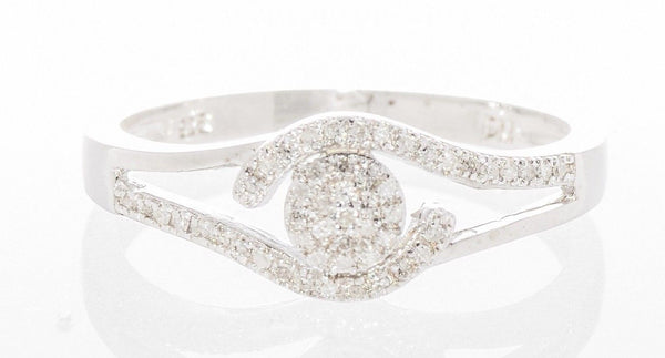 .925 Sterling Silver Open Circle Diamond Ring - .20TCW, Size 7 - Jewelryland.com