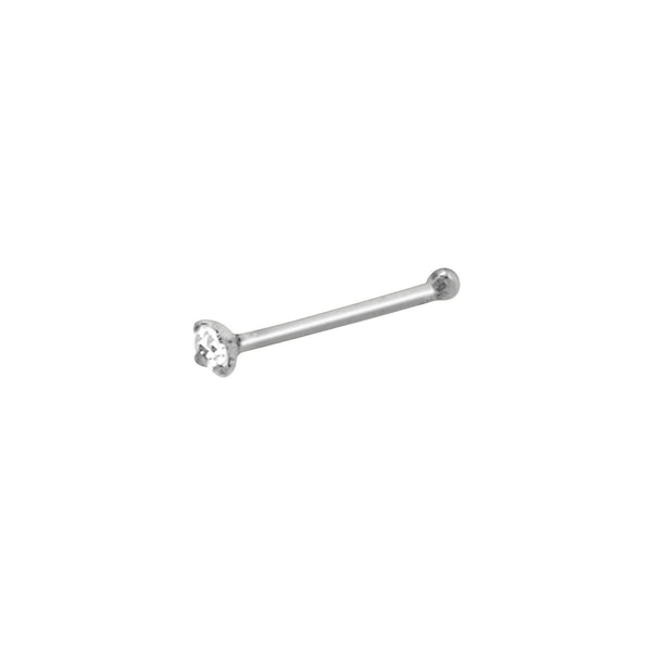 Sterling Silver Nose Stud Nose Bone 1.5mm Tiny CZ Cubic Zirconia Stone - Jewelryland.com
