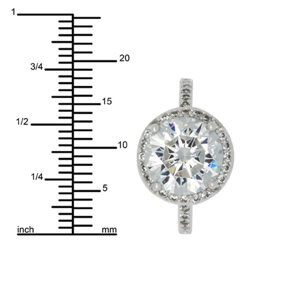 Sterling Silver Cocktail Ring Solitaire Clear CZ 10mm AAA Grade - Jewelryland.com