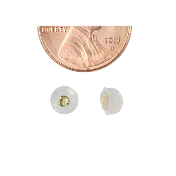 Silicone Earring Backs Clutches 10k Yellow Gold Inserts Screw back or Friction - Jewelryland.com