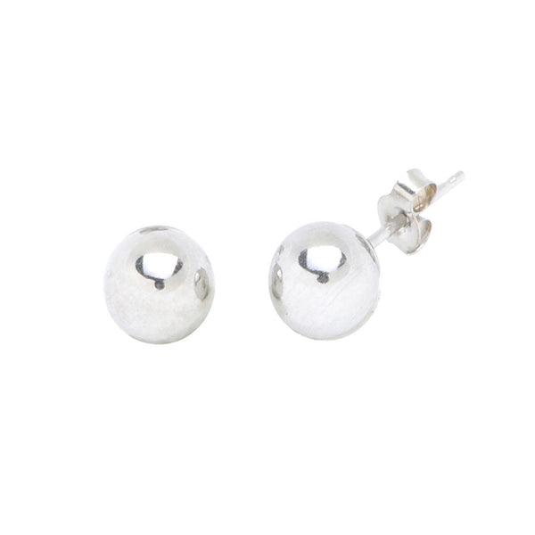 14k White Gold Ball Stud Earrings 2mm-10mm with Pushbacks - Jewelryland.com