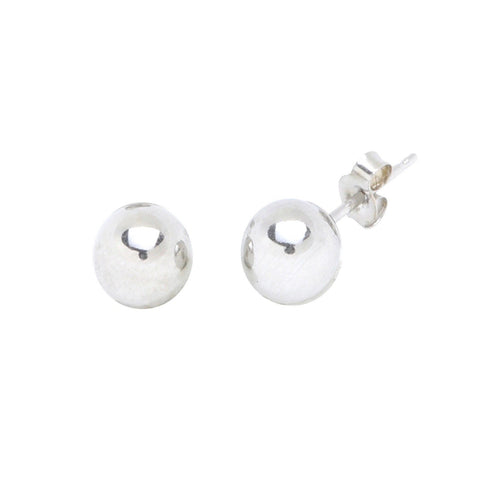 14k White Gold Ball Stud Earrings 2mm-10mm with Pushbacks - Jewelryland.com