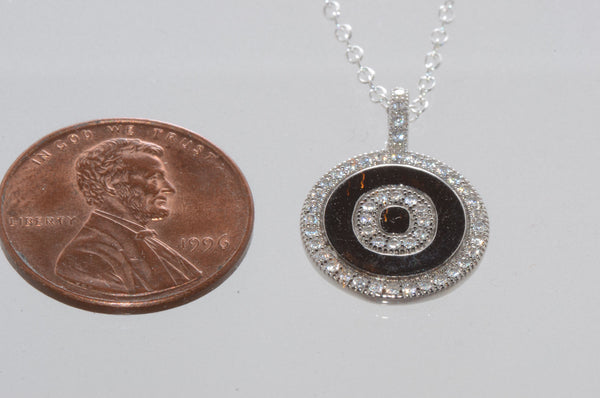 Sterling Silver Letter O Initial Pendant & Necklace CZ Cubic Zirconia micropave - Jewelryland.com