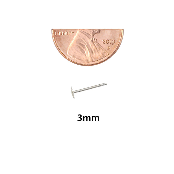 Sterling Silver Moon Nose Stud Nose Pin 3mm - Jewelryland.com