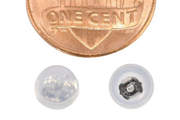 Silicone Earring Backs Clutches 14k White Gold Inserts Screw Back or Friction - Jewelryland.com