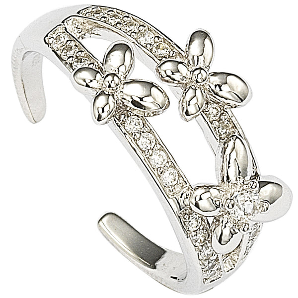 925 Sterling Silver Butterfly Toe Ring - Jewelryland.com