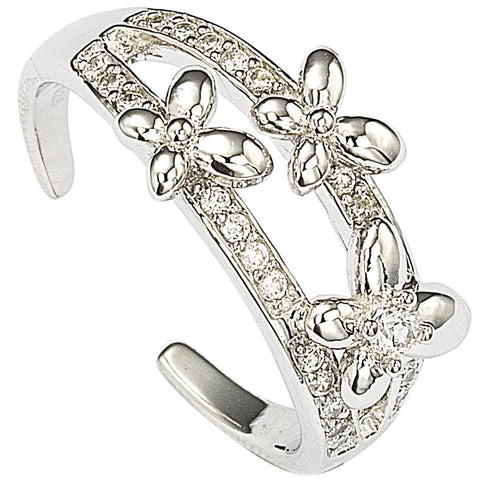 925 Sterling Silver Butterfly Toe Ring - Jewelryland.com