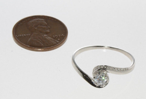 Sterling Silver Womens Cubic Zirconia Ring Round Clear CZ 4mm Stone - Jewelryland.com