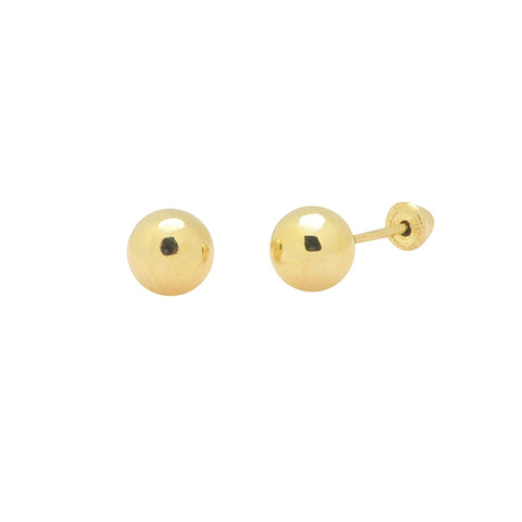 10k Yellow Gold Round Ball Stud Earrings Screwbacks High Polish 2.5mm-8mm - Jewelryland.com