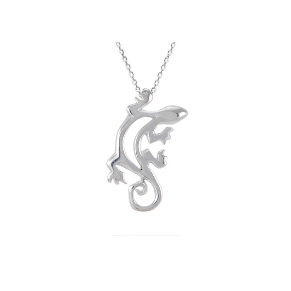Sterling Silver Gecko Lizard Pendant Necklace - Jewelryland.com