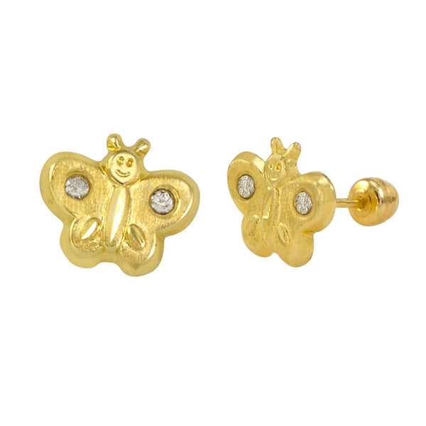 10k Yellow Gold Earrings Butterfly Studs with Screwbacks - Jewelryland.com