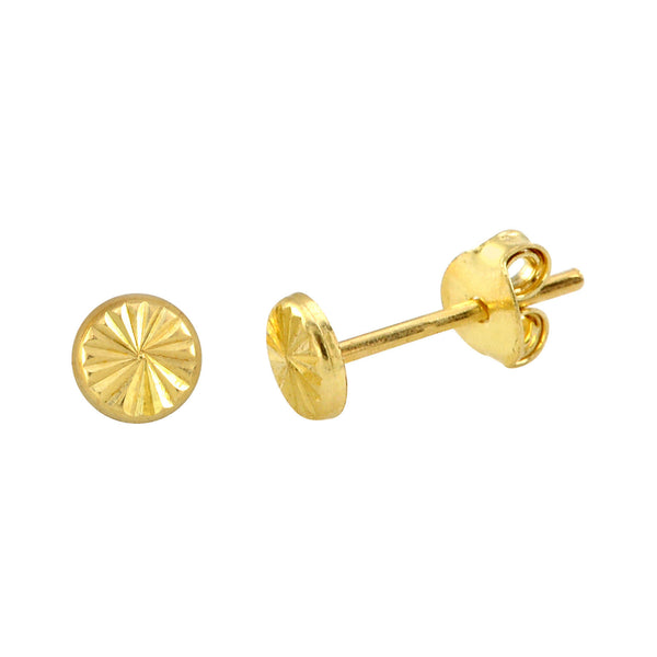 10k Yellow Gold Laser Cut Circle Stud Earrings 4mm - Jewelryland.com