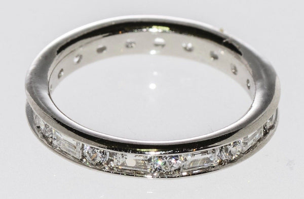 Sterling Silver Band CZ Ring 4mm Cubic Zirconia AAA Grade CZ Stones - Jewelryland.com