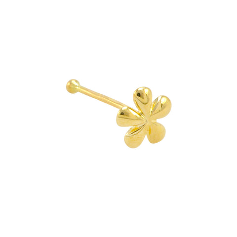 14k Yellow Gold Daisy Flower Nose Stud 20g Nose Bone Pin - Jewelryland.com