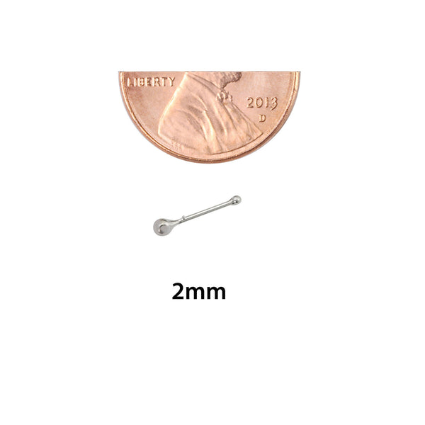 Sterling Silver Ball Nose Stud Nose Bone 2mm - Jewelryland.com
