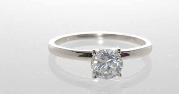 Solitaire Cubic Zirconia Engagement Ring Sterling Silver 6mm CZ - Jewelryland.com