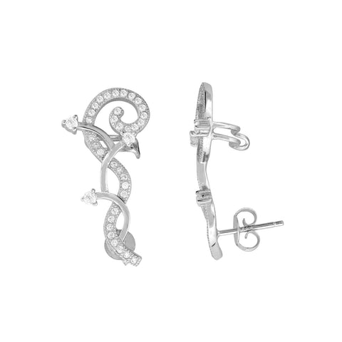 Sterling Silver Ear Cuff Swirl Design - Jewelryland.com