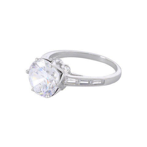 Women's Clear CZ Ring 4ct .925 Sterling Silver Round - Jewelryland.com