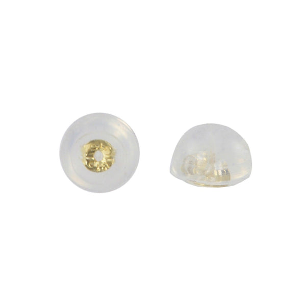 Silicone Earring Backs Clutches 10k Yellow Gold Inserts Screw back or Friction - Jewelryland.com
