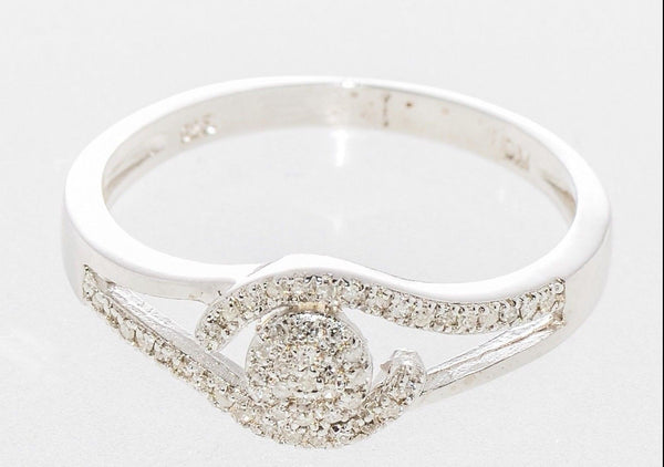 .925 Sterling Silver Open Circle Diamond Ring - .20TCW, Size 7 - Jewelryland.com