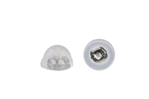 Silicone Earring Backs Clutches 14k White Gold Inserts Screw Back or Friction - Jewelryland.com