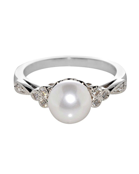 Pearl Ring Sterling Silver Ladies Jewelry - Jewelryland.com
