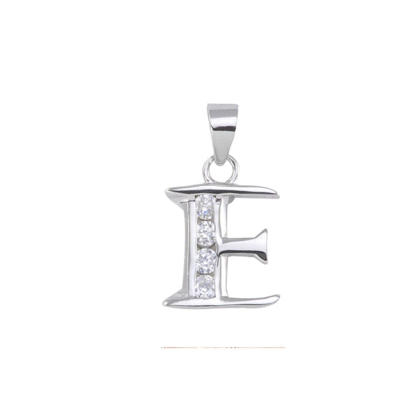 Initial Pendant Alphabet Jewelry CZ Sterling Silver Letters A to Z - Jewelryland.com